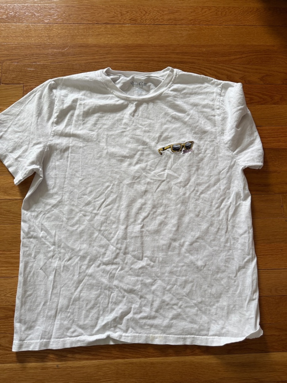 John Galt Short-Sleeve Tee with Sunglasses Chest Embroidery